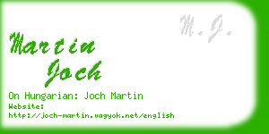 martin joch business card